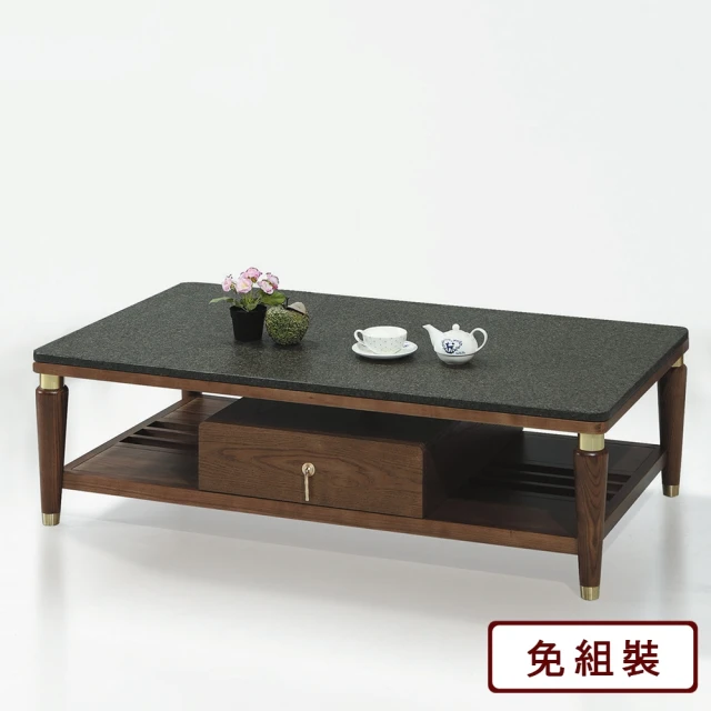 【AS 雅司設計】撒姆森岩燒石面大茶几-140×80×42cm