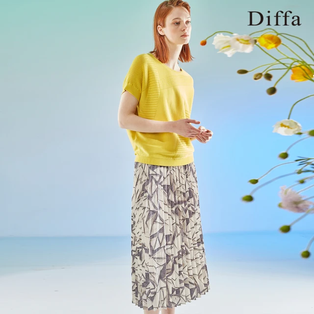 【Diffa】復古壓褶花長裙-女