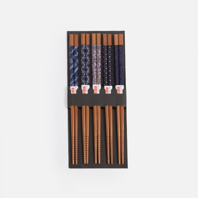 【HOLA】日本製彩繪竹筷五入組-藍染