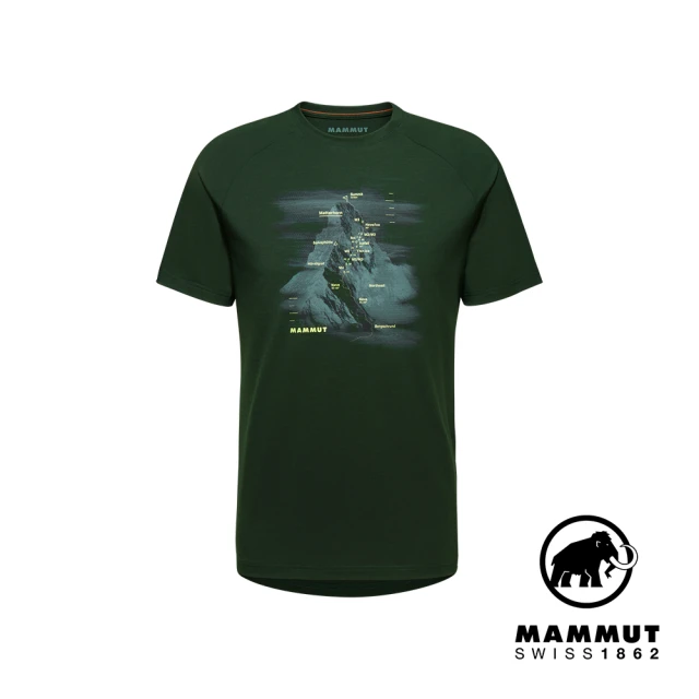 【Mammut 長毛象】Mountain T-Shirt Hornligrat Men 防曬機能短袖T恤 綠樹林 男款 #1017-05290