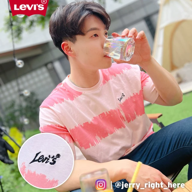 LEVIS【LEVIS】男款 重磅短袖T恤 / 精工刺繡Logo / 260GSM厚棉 鮭魚粉 人氣新品