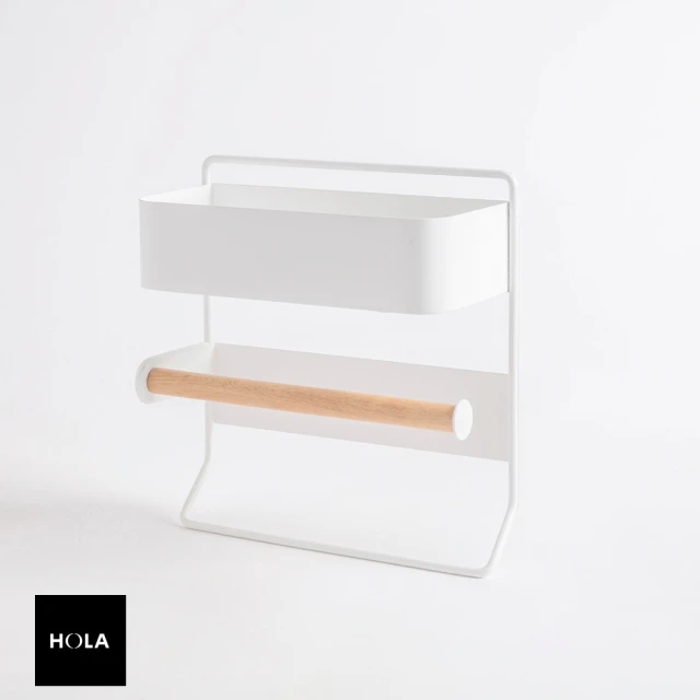 【HOLA】Ink 鐵線收納磁吸收納紙巾架-白