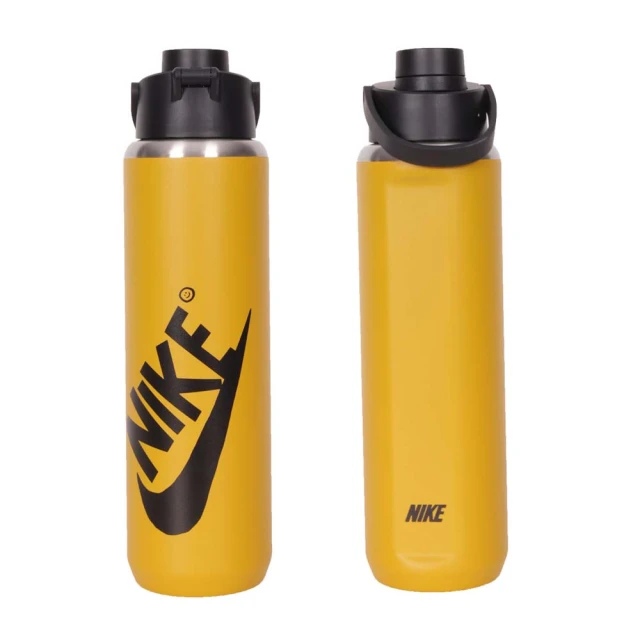 NIKE 耐吉【NIKE 耐吉】SS RECHARGE 大口徑保冷瓶24OZ-運動水壺 700ML 鵝黃黑(N100762972224)