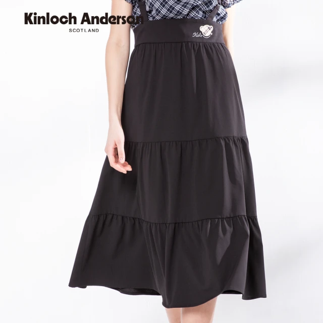 【Kinloch Anderson】金安德森女裝 吊帶長裙 甜美熊頭燙鑽層次吊帶裙 長裙 裙子 KA108400288(黑色)