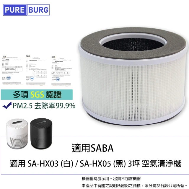 【PUREBURG】適用德國SABA SA-HX03 SA-HX05 空氣清淨機 副廠濾網