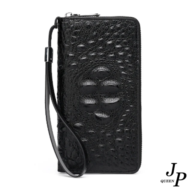 JpqueenJpqueen 時尚新主張鱷魚紋男用長款手拿包(黑色)