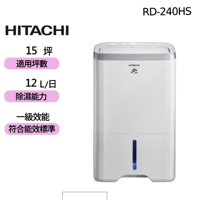 【HITACHI 日立】12公升一級能效除濕機(RD-240HS)