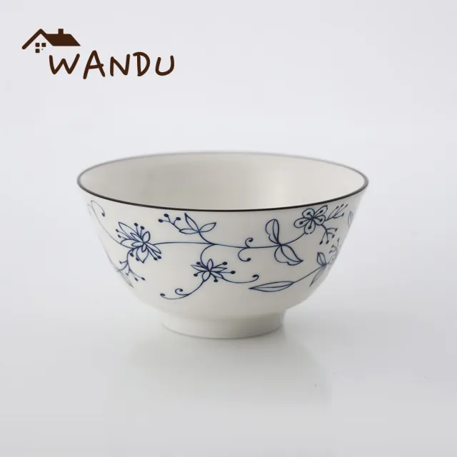 【瓦讀WANDU】買一送一日式藍藤花5.2吋陶瓷飯碗(陶瓷碗/可微波)