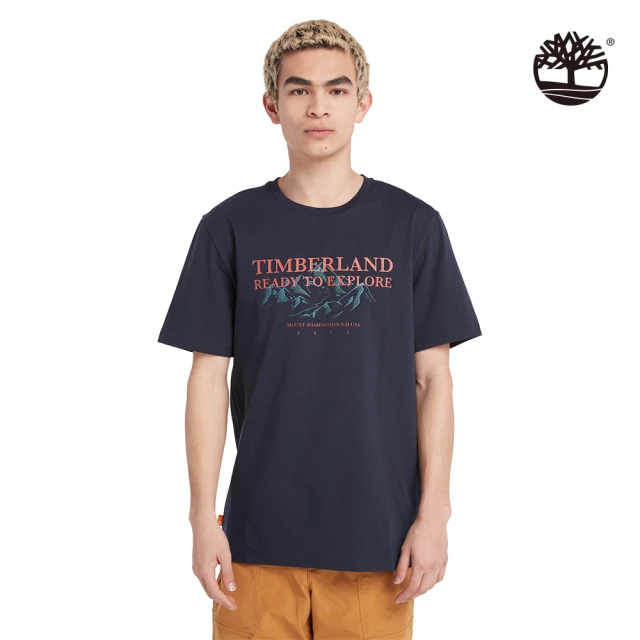 Timberland 中性黑色刺繡口袋短袖 T 恤(A411