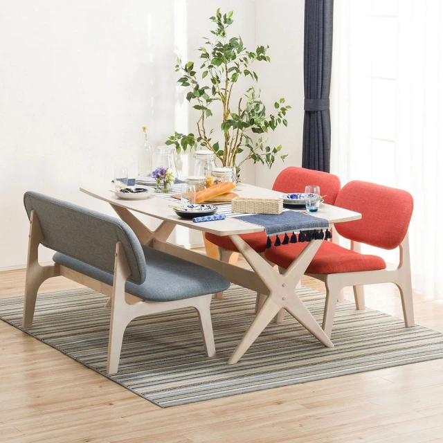 NITORI 宜得利家居 ◎木質餐桌椅4件組 RELAX160 RELAX WW/OR/GY 橡膠木(餐桌椅組 餐桌 餐椅 RELAX)