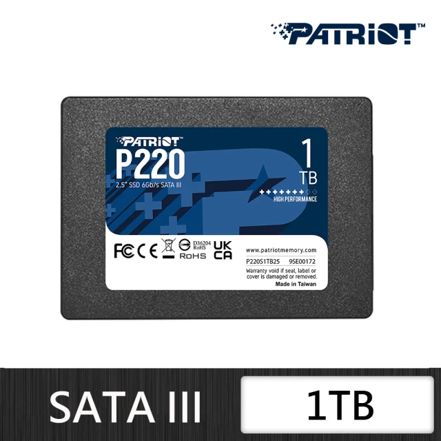 PATRiOT 博帝 P220 SATA III 2.5吋 1TB SSD固態硬碟