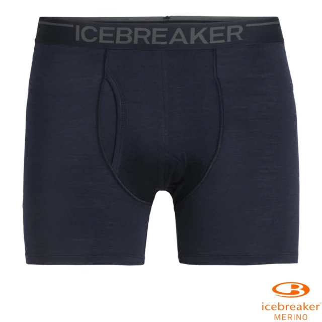IcebreakerIcebreaker 男款 Anatomica 美麗諾羊毛超薄款四角開口內褲.彈性衛生褲(IB103030 深海藍)