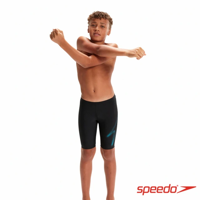 SPEEDOSPEEDO 男孩 運動及膝泳褲 Boom Logo(黑/藍)