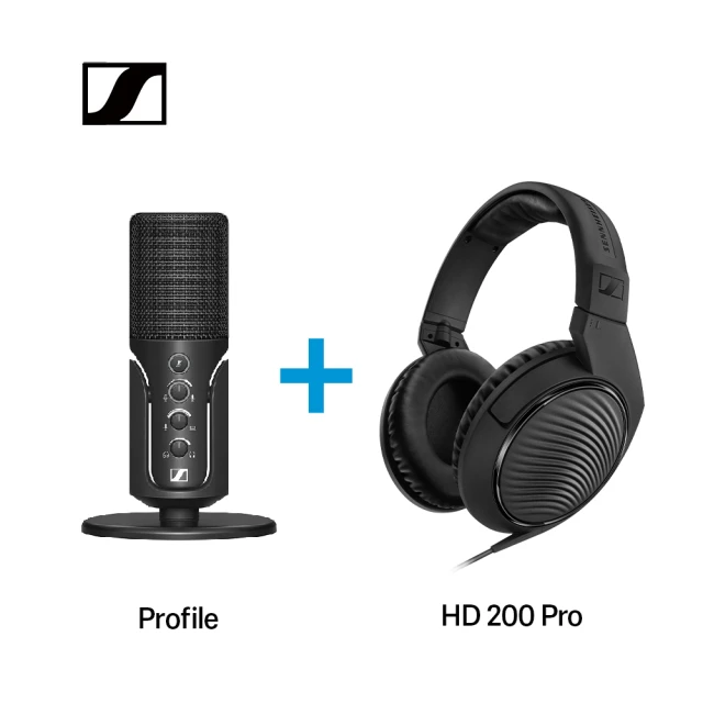 SENNHEISER Profile USB 電容式麥克風+ HD 200 PRO 專業型監聽耳機