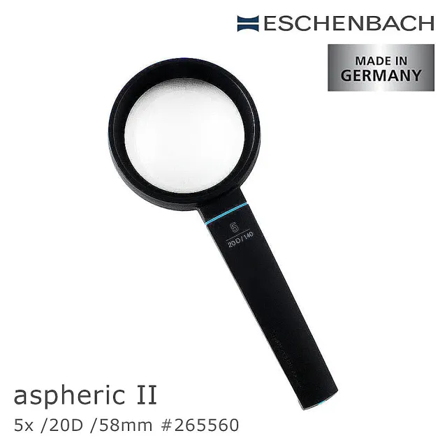 【德國 Eschenbach】aspheric II 5x/20D/58mm 德國製手持型非球面放大鏡(265560)