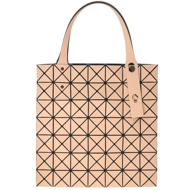 ISSEY MIYAKE 三宅一生 BAOBAO 霧面方格7x7手提包(粉橘色)