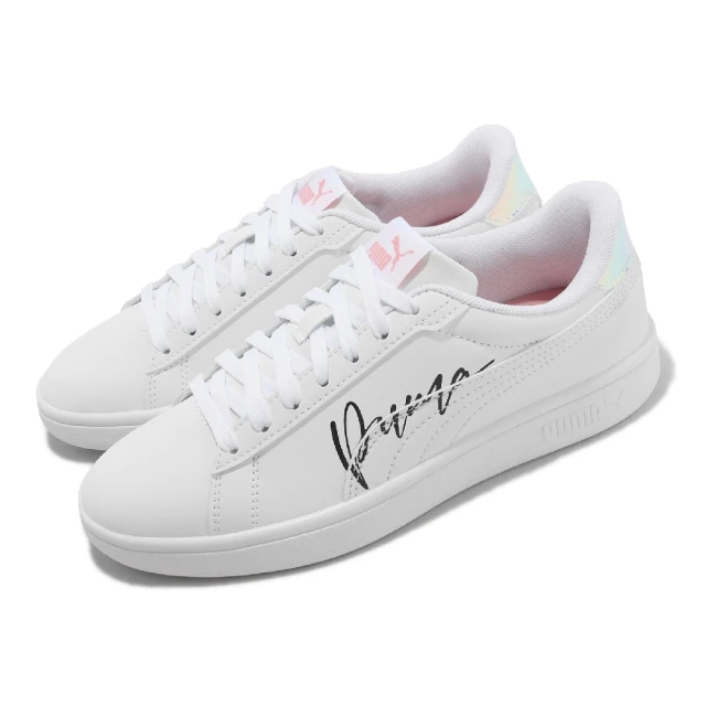 PUMA 休閒鞋 Smash 3.0 L Crystal JR 大童鞋 女鞋 白 全白 小白鞋 皮革(39258201)