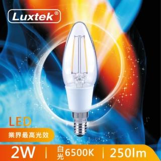 【Luxtek】買四送一 LED蠟燭型燈泡 2W E14 白光 單電壓 5入(水晶燈適用 6500K)