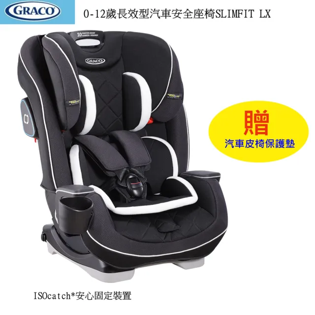 【Graco】0-12歲長效型嬰幼童汽車安全座椅SLIMFIT LX(加贈 汽車座椅保護墊)