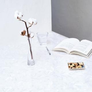 【Homemaker】透明花卉水晶壓紋桌墊 長120cmX寬90cm(RN-TD148-1)