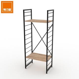 【特力屋】萊特二層架黑框/淺木紋寬60*深40*高158公分