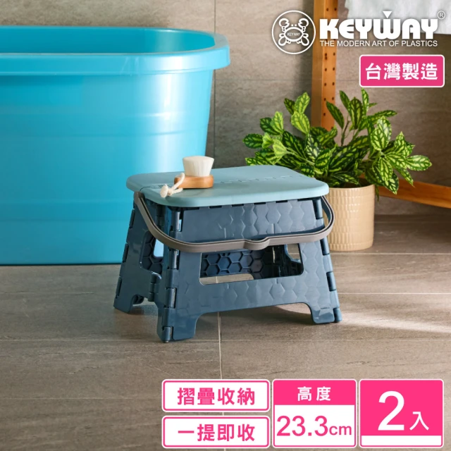 KEYWAY 聯府 布萊尼快收手提摺疊椅-2入(露營野餐 折疊收藏 MIT台灣製造)