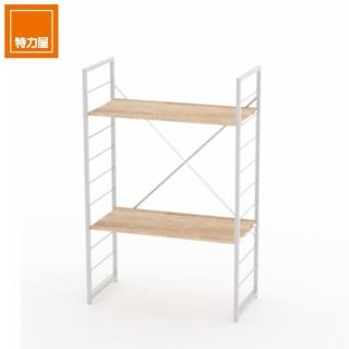 【特力屋】萊特二層架白框/淺木紋寬80*深40*高128公分