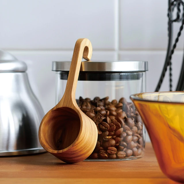 SALUS 橄欖木咖啡量匙-直柄(餐具 廚具 天然木 日本餐具 下午茶 茶具 甜點 咖啡 咖啡器具)