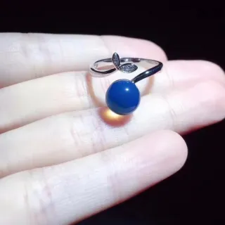 【勝弘珠寶】多明尼加藍珀玉葉戒指