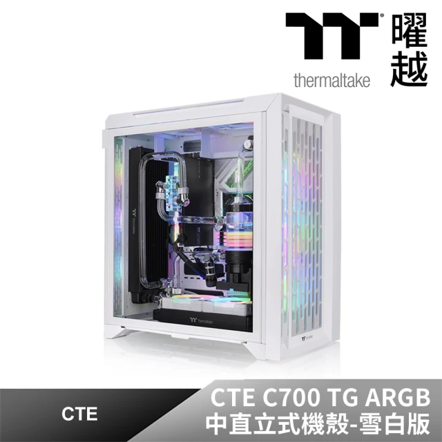 Thermaltake 曜越 CTE C700 TG ARGB 中直立式機殼 雪白版(CA-1X7-00F6WN-01)