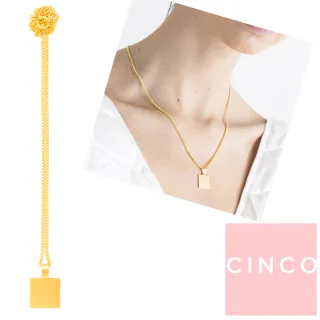 【CINCO】葡萄牙精品 CINCO Janelle necklace 925純銀鑲24K金硬幣項鍊 素面正方款(925純銀24K金)