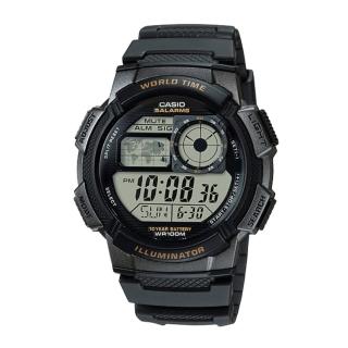 【CASIO 卡西歐】世界地圖電子錶(AE-1000W-1A)