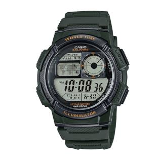 【CASIO 卡西歐】世界地圖電子錶(AE-1000W-3A)