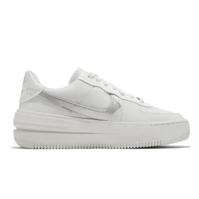 NIKE 耐吉】休閒鞋Wmns AF1 PLT AF ORM 女鞋男鞋白金屬銀厚底皮革經典