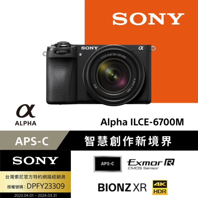 SONY 索尼 APS-C 數位相機 ILCE-6700M SEL18135 變焦鏡組(公司貨 保固18+6個月)
