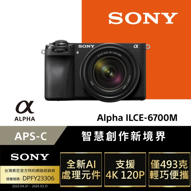 SONY 索尼 APS-C 數位相機 ILCE-6700M SEL18135 變焦鏡組(公司貨 保固18+6個月)