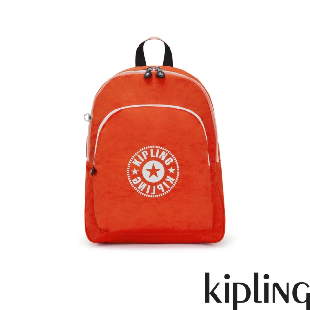 KIPLING 暖陽橘紅簡約手提後背包-CURTIS M