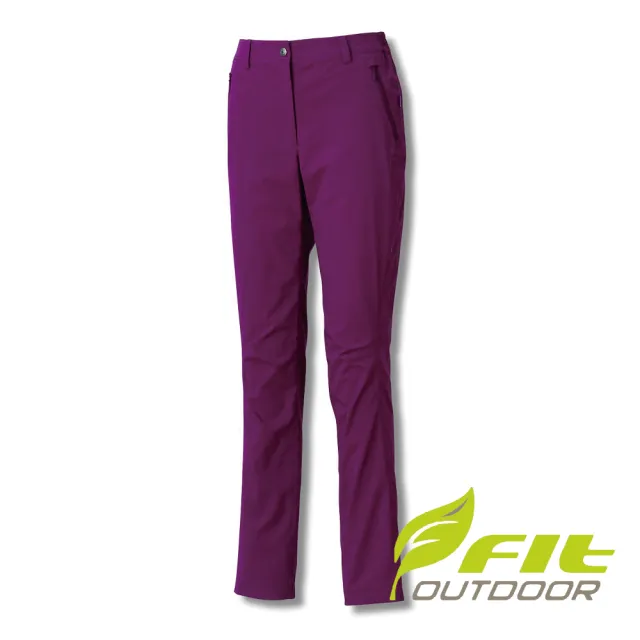 【Fit 維特】女-彈性吸排抗UV時尚小直筒長褲-紫紅 GS2803-65(彈性長褲/長褲/褲子/休閒褲)
