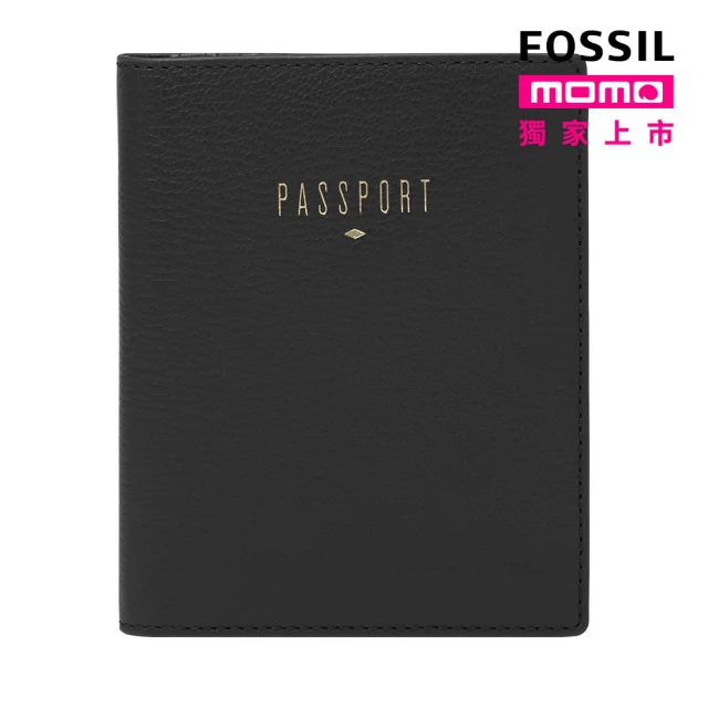 FOSSILFOSSIL Travel 真皮RFID護照夾-黑色 SLG1499001
