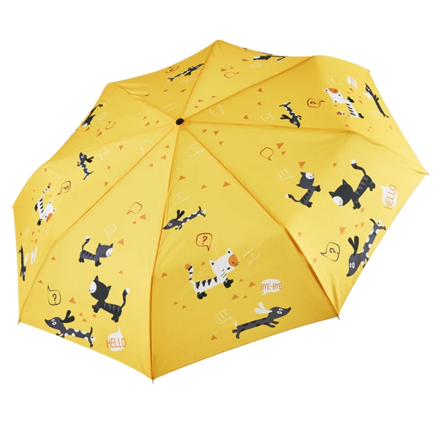 rainstory 雪靴貓-黃抗UV加大自動傘
