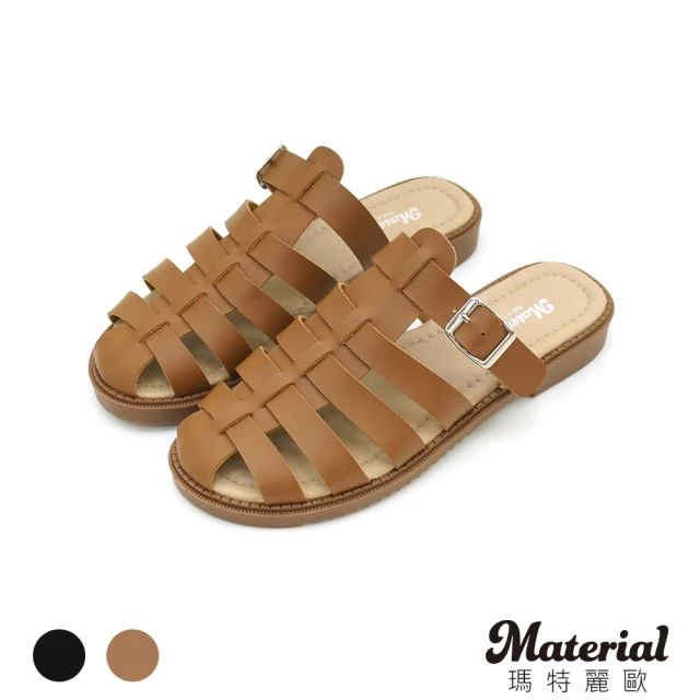 MATERIAL 瑪特麗歐MATERIAL 瑪特麗歐 女鞋 拖鞋 MIT羅馬線條平底拖鞋 T5673(拖鞋)