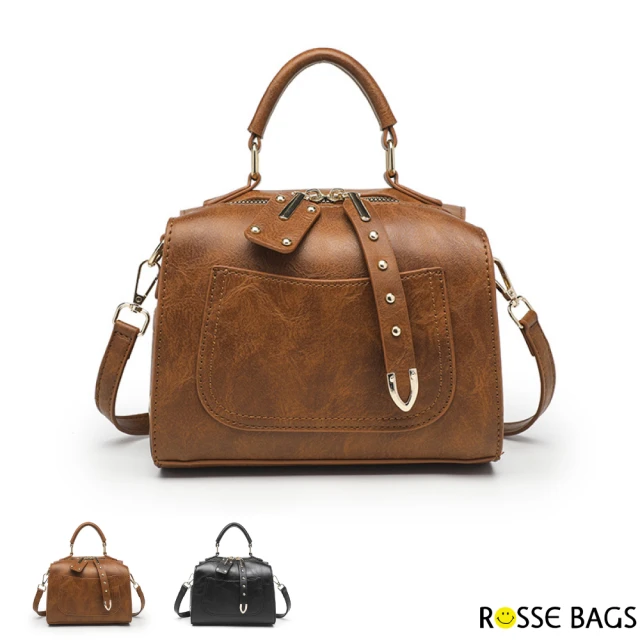 Rosse BagsRosse Bags 復古時尚手提波士頓包(現+預 黑色／棕色)