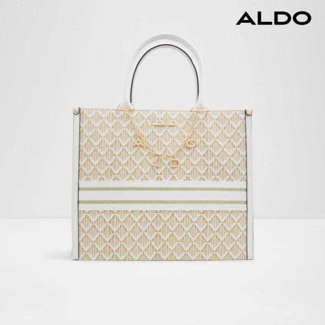 ALDOALDO HAOACAN-ALDO吊飾編織紋手提包(米白色)