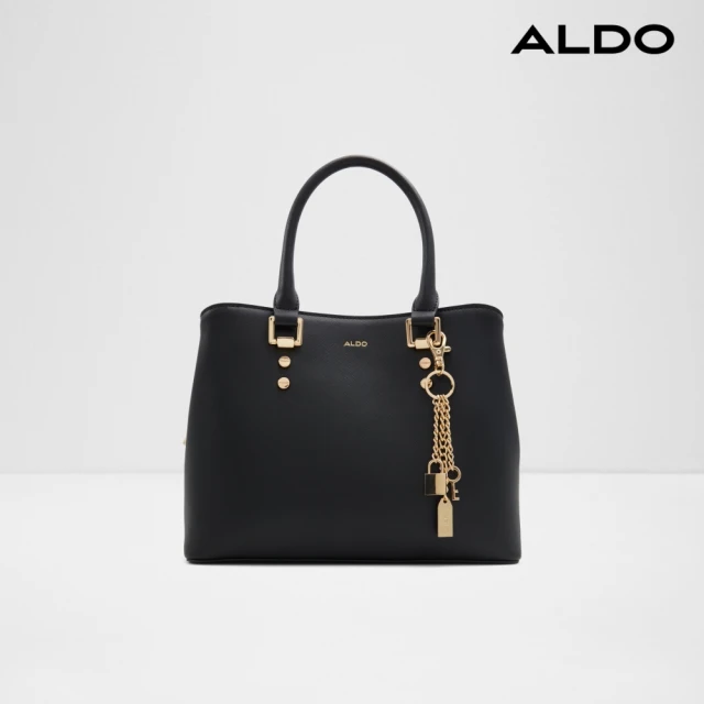 ALDO STEFANY-華麗亮鑽動物頭飾造型手提包(黑色)