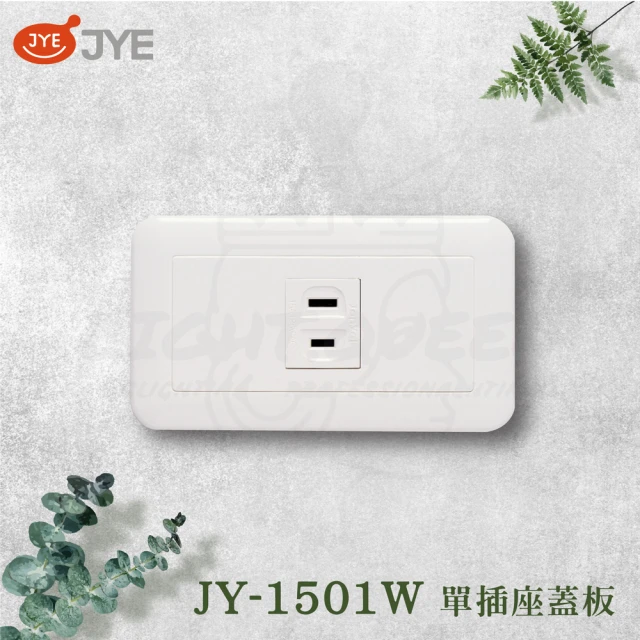 中一電工 JYE 5入組 PANDA 熊貓系列 夜光壁切(單插座組 JY-1501W)