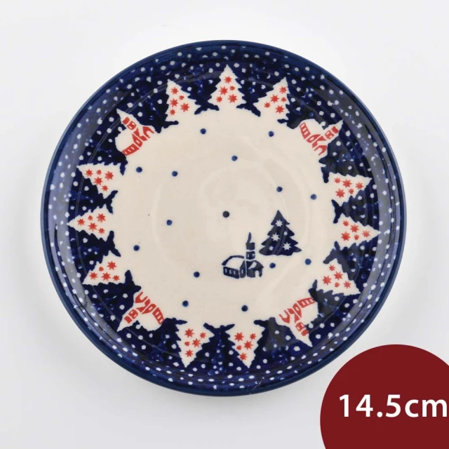 波蘭陶波蘭陶 靜謐冬夜系列 圓形淺盤 14.5cm 波蘭手工製