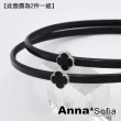 【AnnaSofia】韓式髮箍髮飾-銀邊四葉草2件組 現貨(黑系)