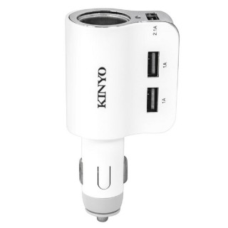 【KINYO】車用 2合1 USB充電器+點菸器(CRU-40)