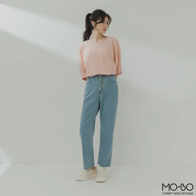 【MO-BO】空氣感圓領小澎袖上衣(上衣)