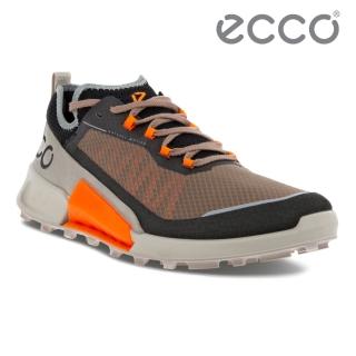 【ecco】BIOM 2.1 X COUNTRY M 健步2.1輕盈戶外跑步運動鞋 男鞋(黑色/墨粉色/月石灰 82280460268)